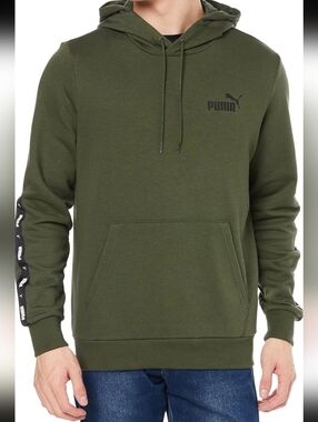 Puma Size M Olive Green Pullover Hoodie